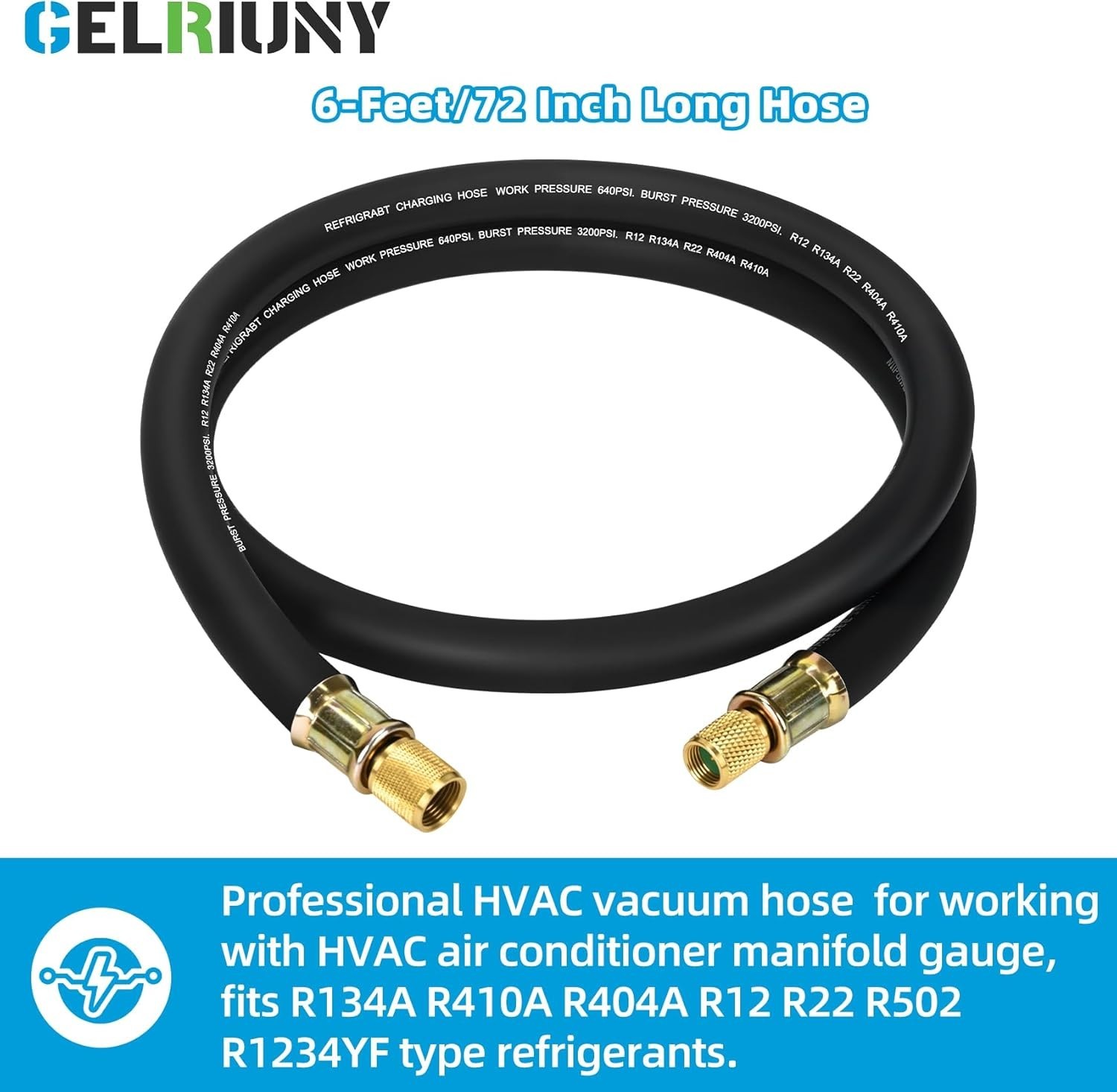 2026 Upgrade 1/2″ HVAC Vacuum Hose, High-Flow 1/2″ to 3/8″, Black