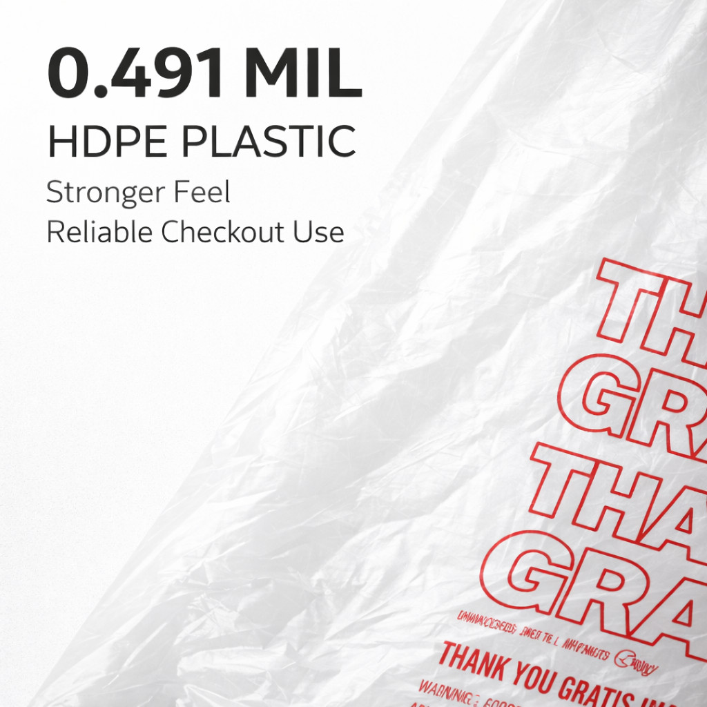 Bags 1/6 Large 21 x 6.5 x 11.5 THANK YOU T-Shirt Plastic Grocery Shopping Bags