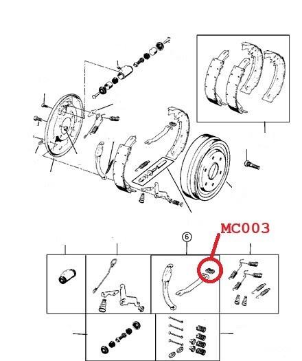 94-99 Dodge Ram 1500 Rear Parking Brake Strut SPRING SET MC003