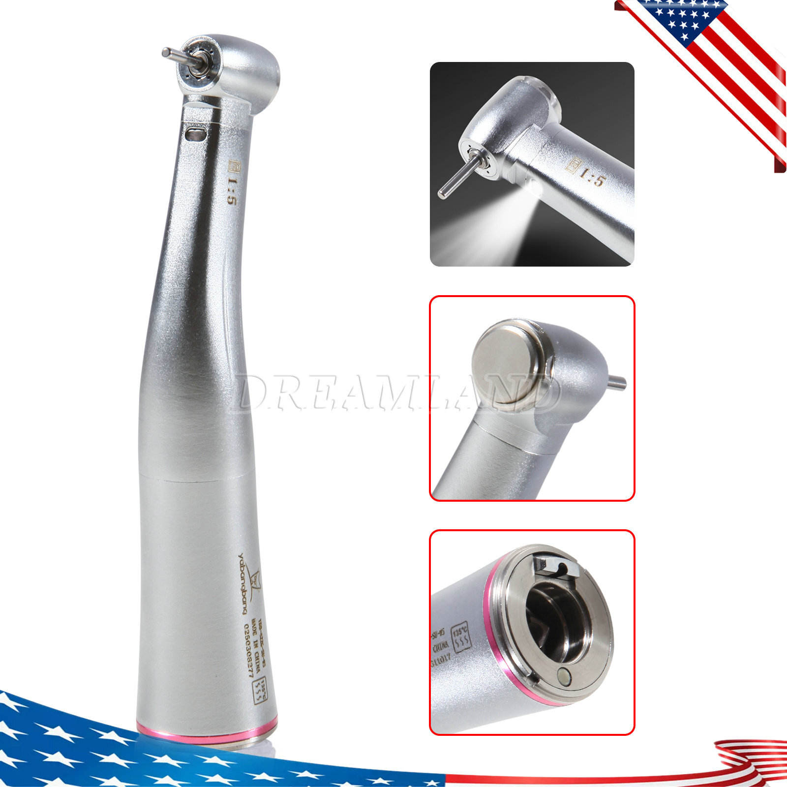 Dental 1:5 Fiber Optic Contra Angle Electric Handpiece Fit KaVo COXO CX235C7-1
