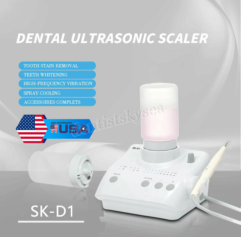 Portable Dental Ultrasonic Piezo Scaler fit DTE handpiece w/ 2*Bottles SK-D1 NEW