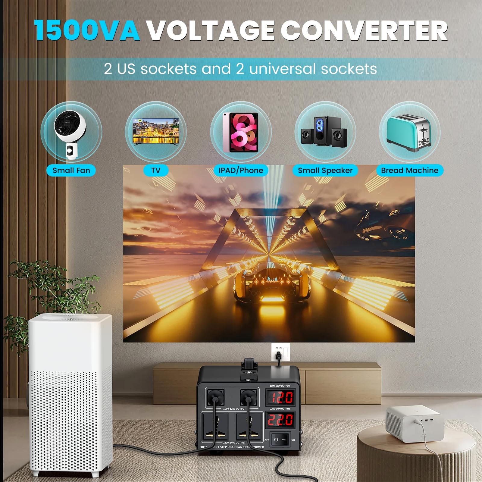Jlouneo 1500W Voltage Converter Transformer110V To 220V Or 220V To 110V Step
