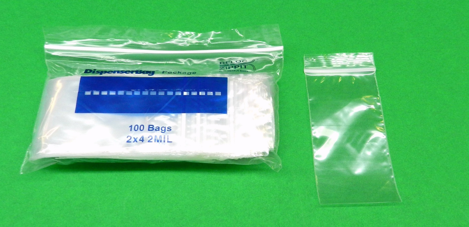 Reloc Zippit 2″ x 4″ Clear 2mil Reclosable 300 Pcs Resealable Bags Baggies 2×4
