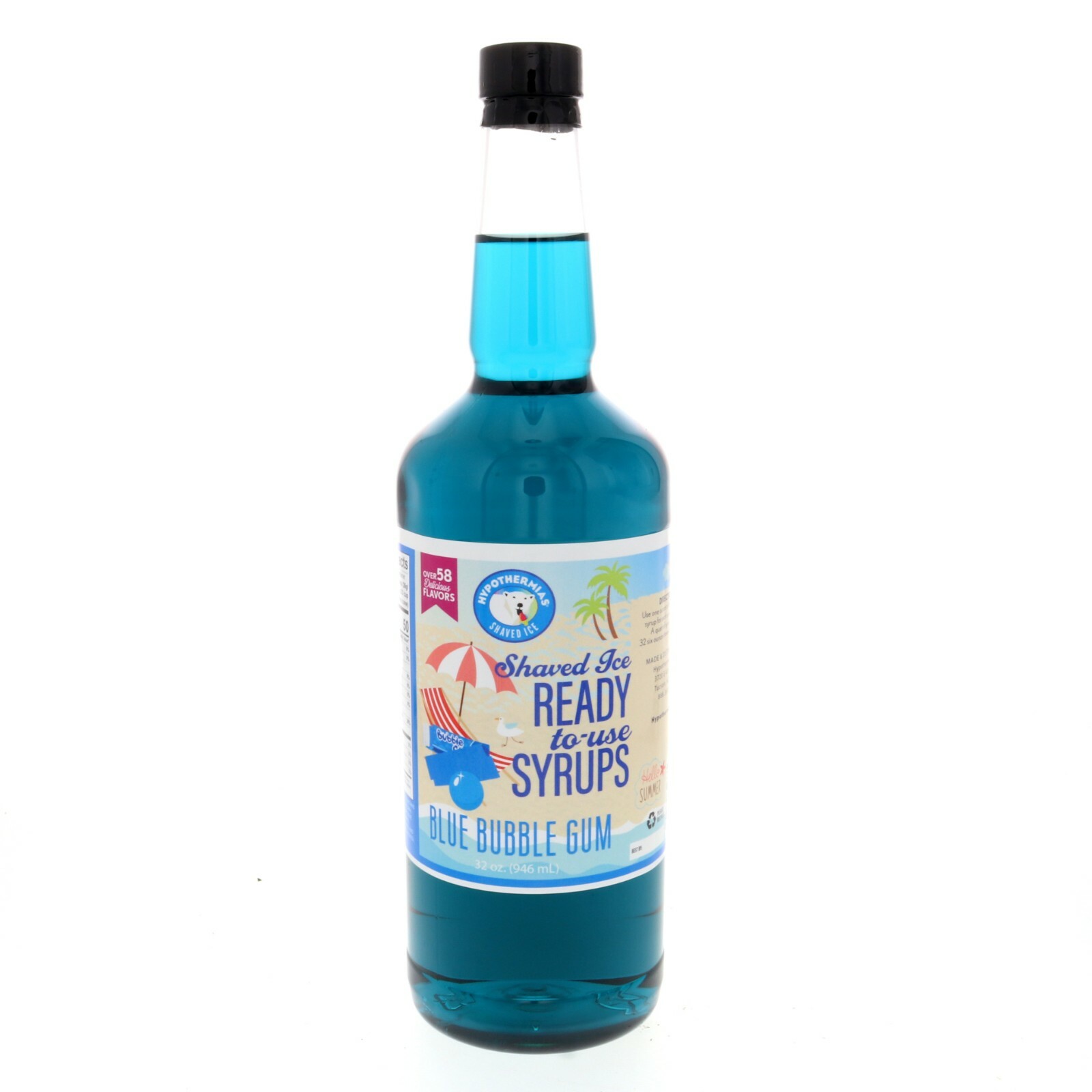 Hypothermias BLUE BUBBLE GUM Flavor Syrup ? Snow Cone machine Shaved Ice QUART