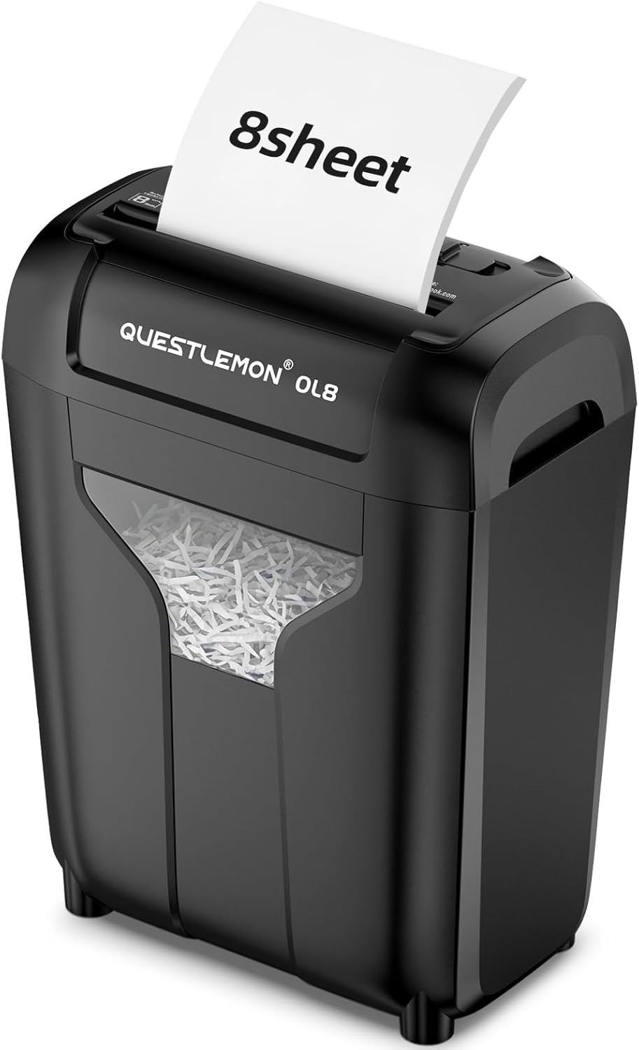 Compact 8-Sheet Cross-Cut Shredder, Extremely Quiet 58dB with Safety Features