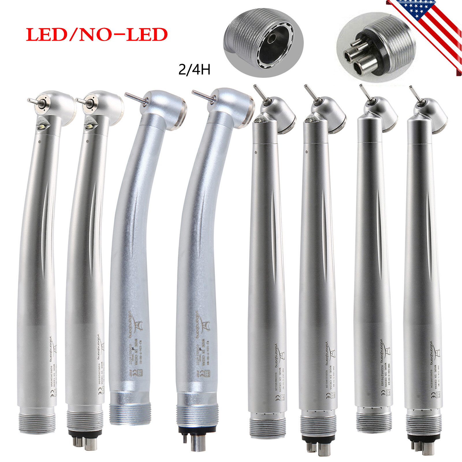 NSK Style Dental 45 Degree Surgical / High Speed Handpiece LED No LED 4/2 Holes