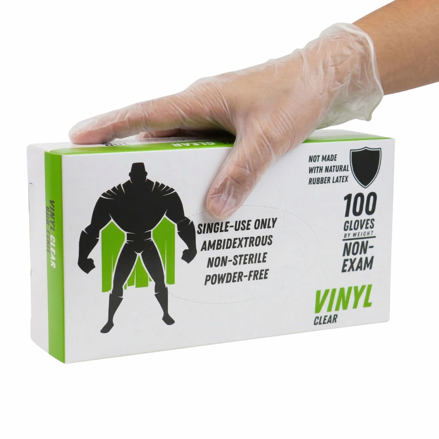 Non Latex,Vinyl Disposable Powder-Free Clear Gloves,5 MIL, Large, 1000 Pcs