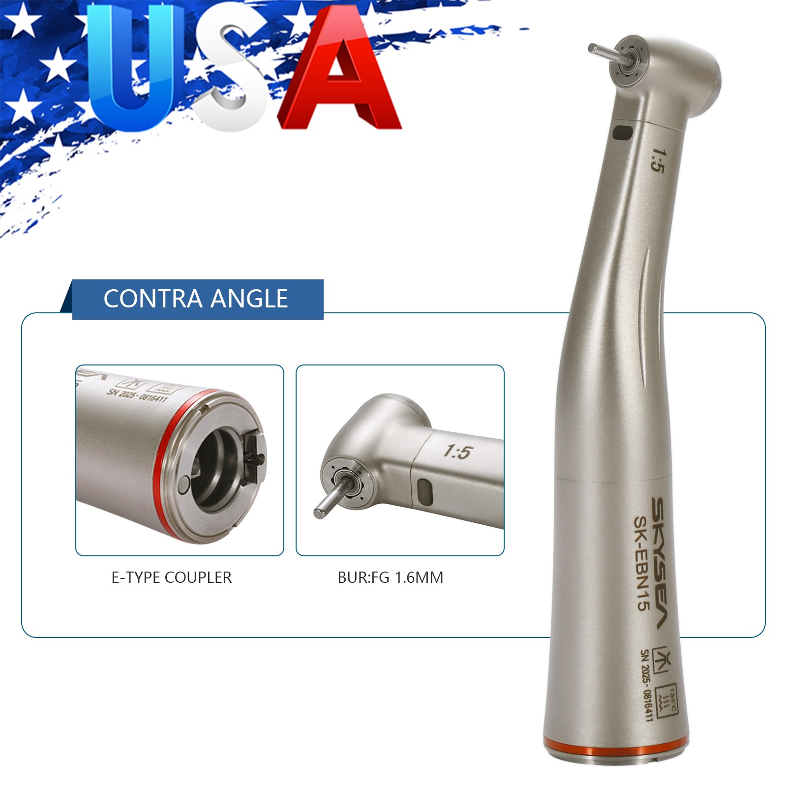 NSK Style Dental Slow Low Speed Handpiece E-type Air Motor Micromotor 4 Holes M4