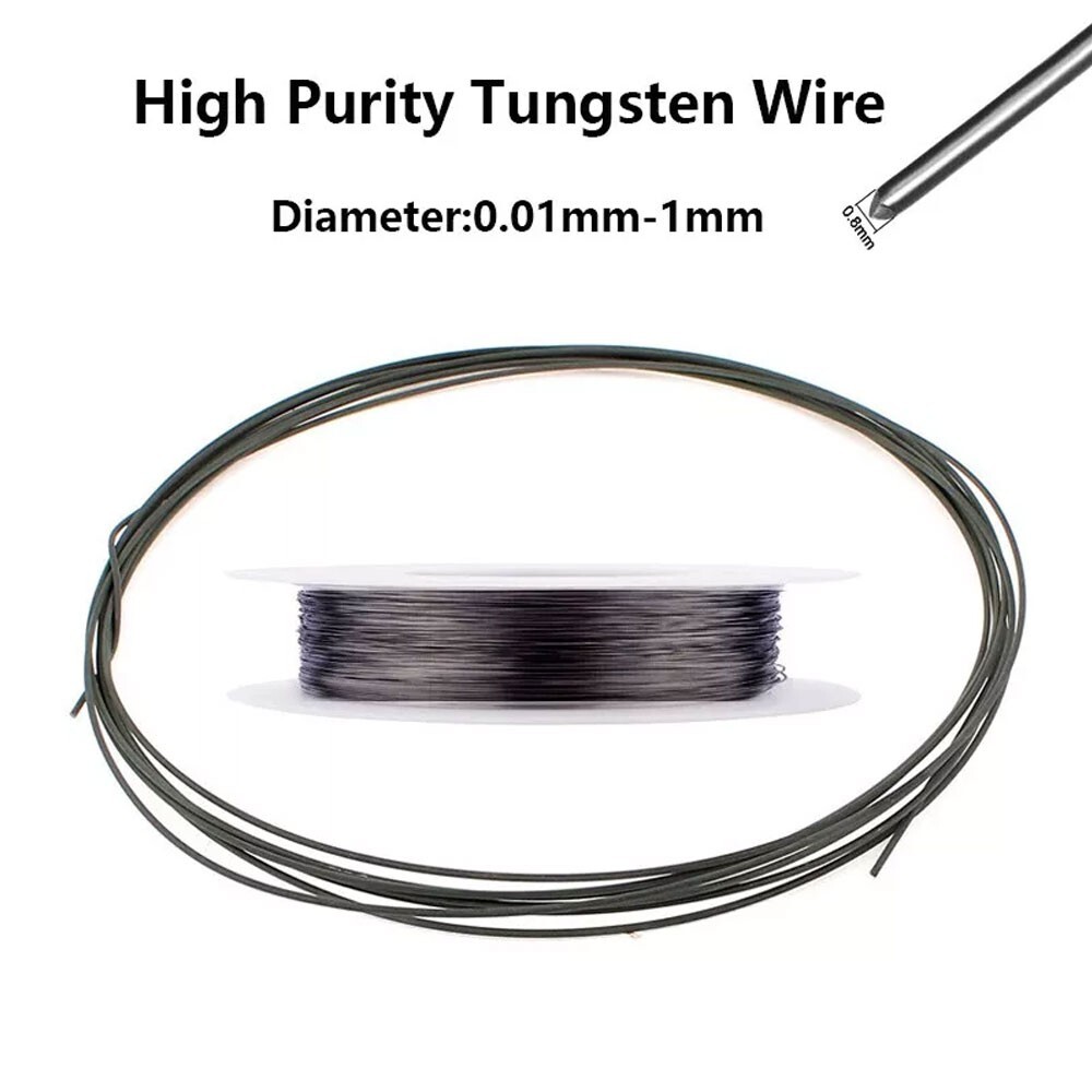 2Pc 3.2ft-16ft Tungsten Wires 99% High Purity Pure Tungsten Fine Wire 0.01mm-1mm