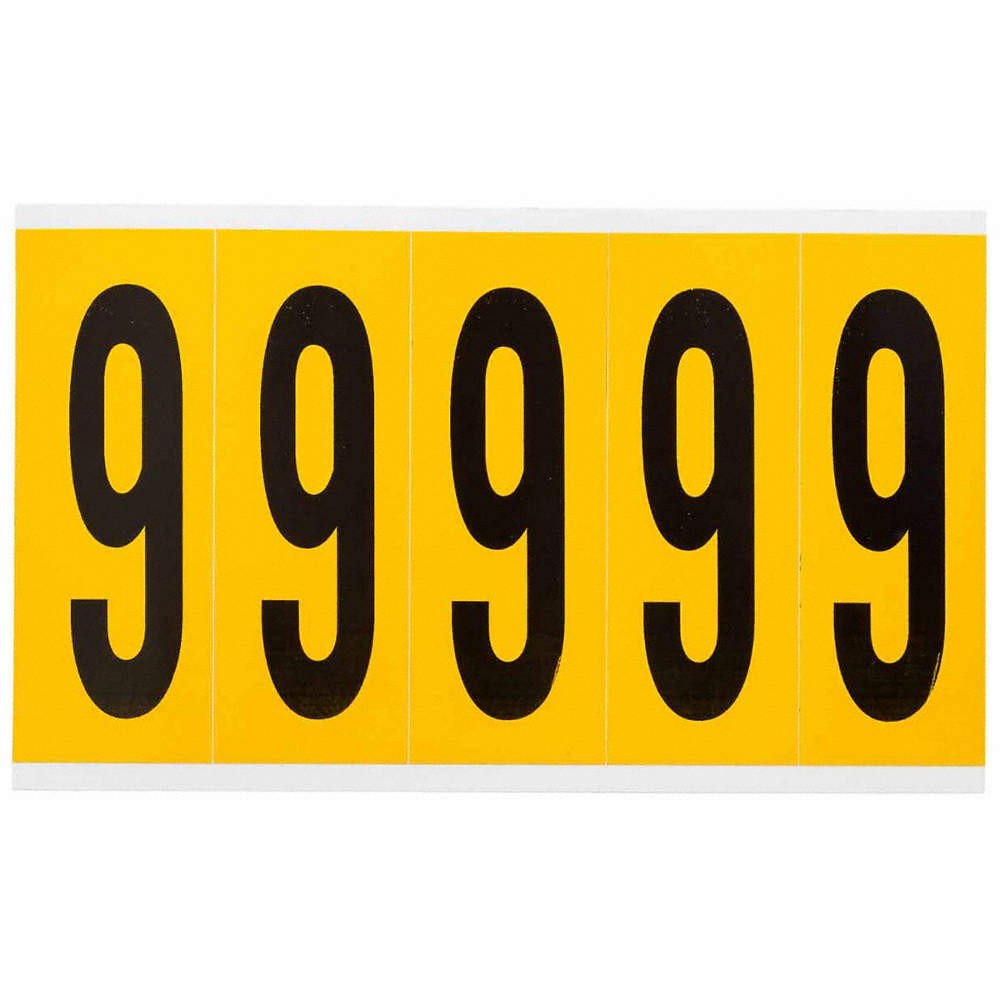 BRADY 1560-9 Number Label,9,5in.Hx1-3/4in.W,Vinyl 32MF12