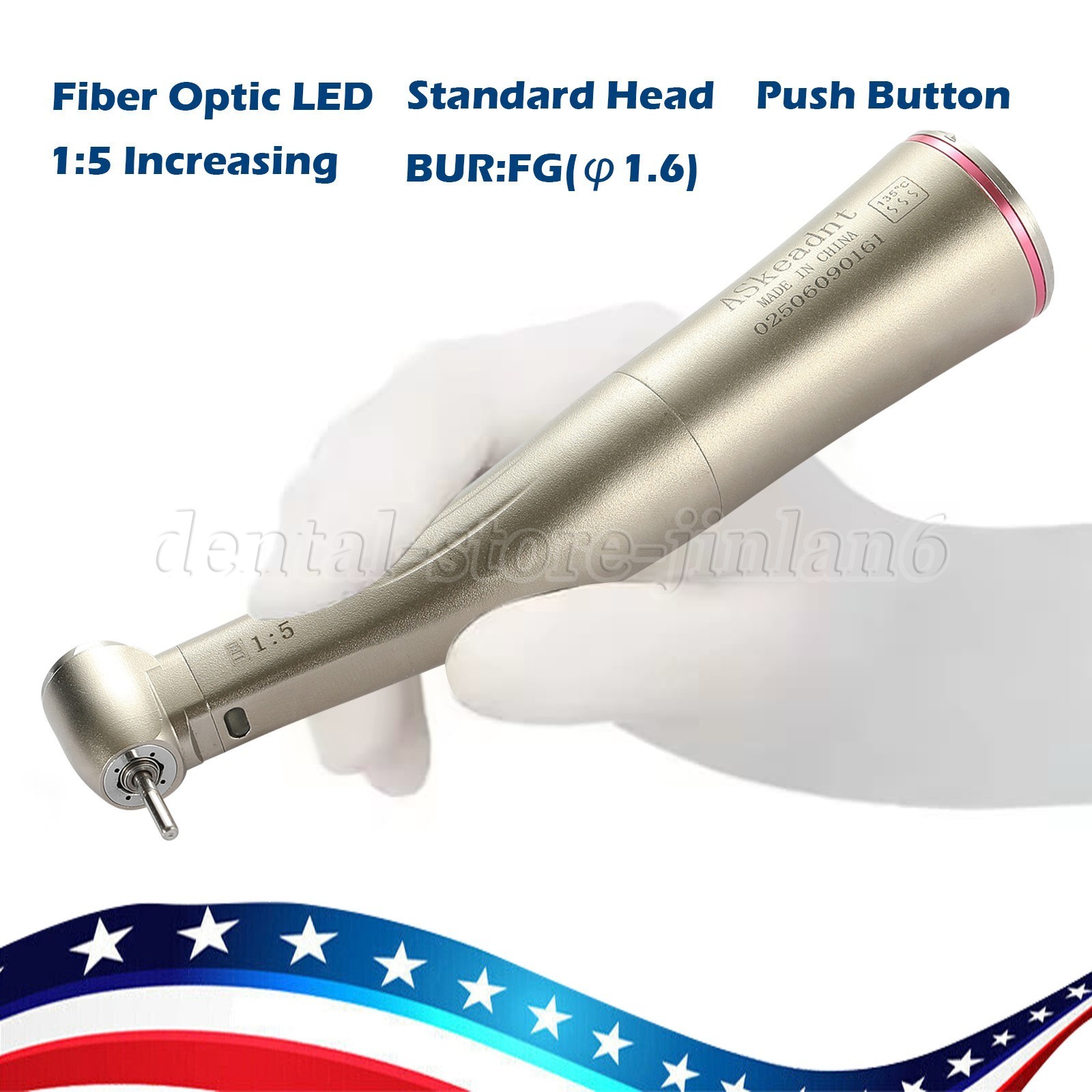 ASkeadnt Dental 1:5 Increasing Contra Angle Handpiece Fit E-type Motor