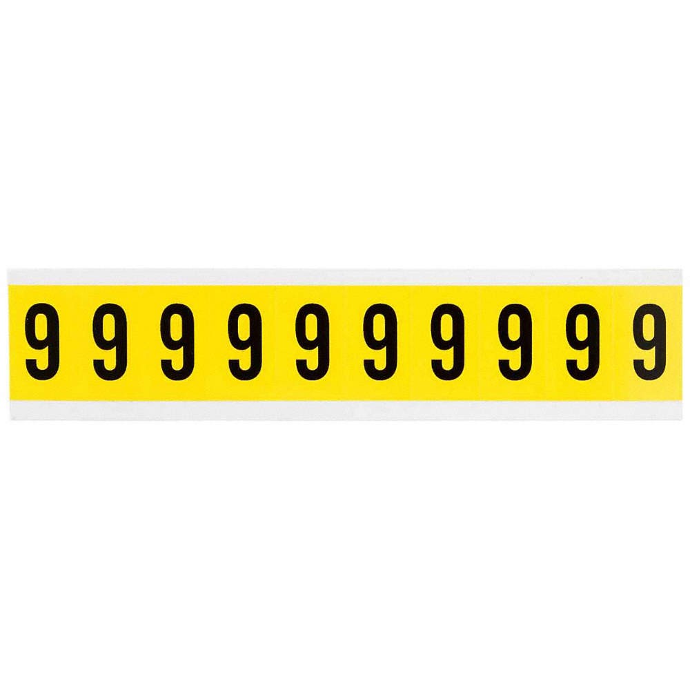 BRADY 3430-9 Number Label,9,1-1/2in.Hx7/8in.W 32MF74