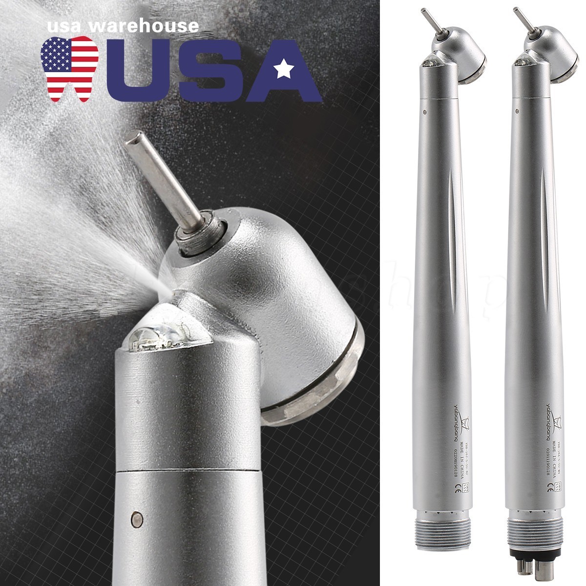 Dental 45° LED E-generator High Speed Handpiece / 1:4.2 Increasing Contra Angle