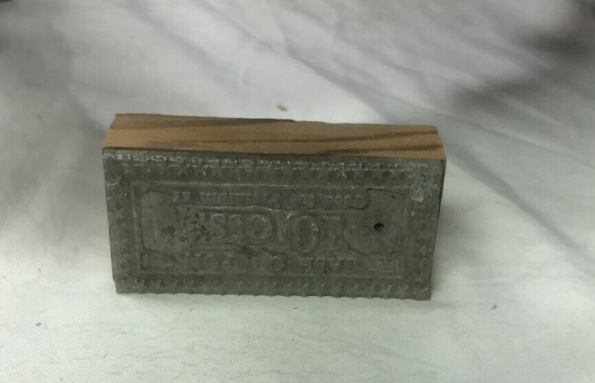 VTG Lot Letter Press Block Stamp Ink Print Type Advertising Wood Copper 2002-23B