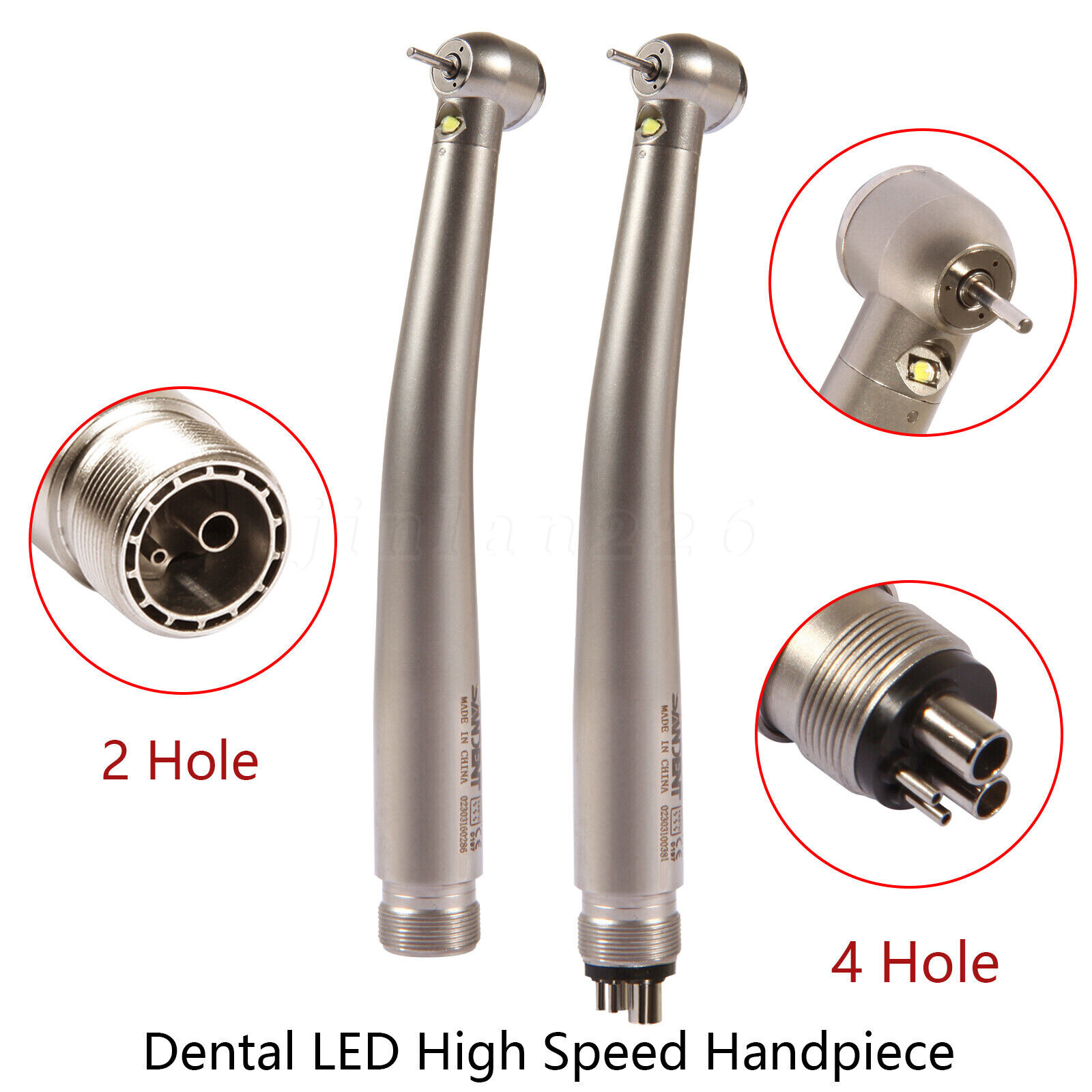 E-generator Dental LED Fiber Optic High Speed Handpiece 2/4hole Drill hand piece