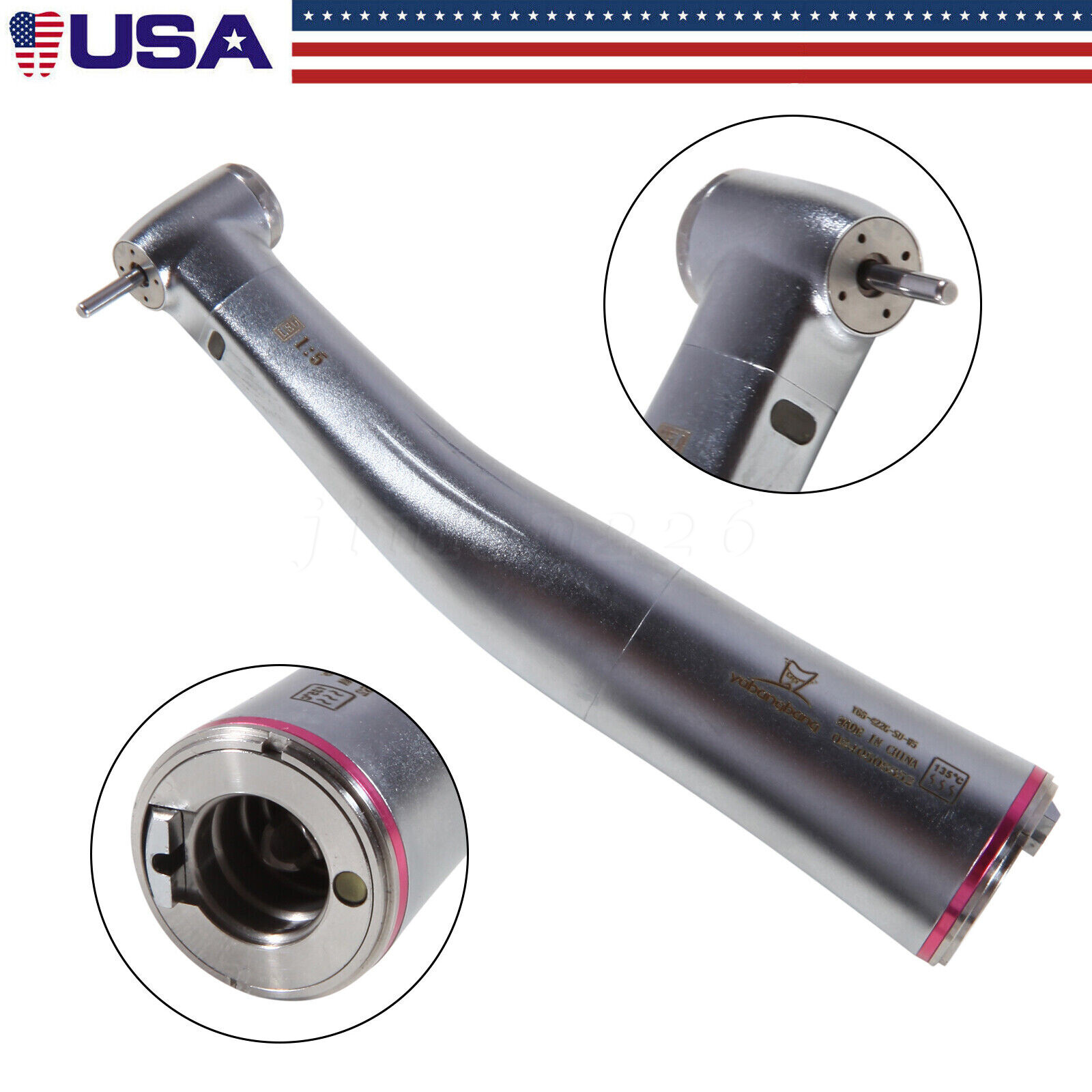 Dental 1:5 Increasing Handpiece Contra Angle LED For KaV NSK Electric Motor USA