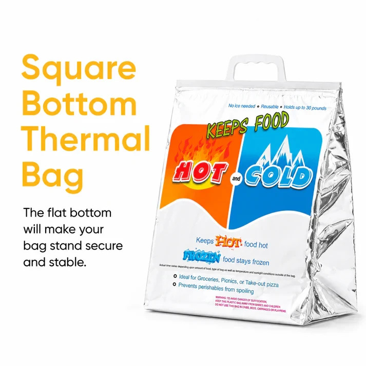 4 Pack Hot and Cold Insulated Bags for Food Delivery, Grocery Shopping Bags