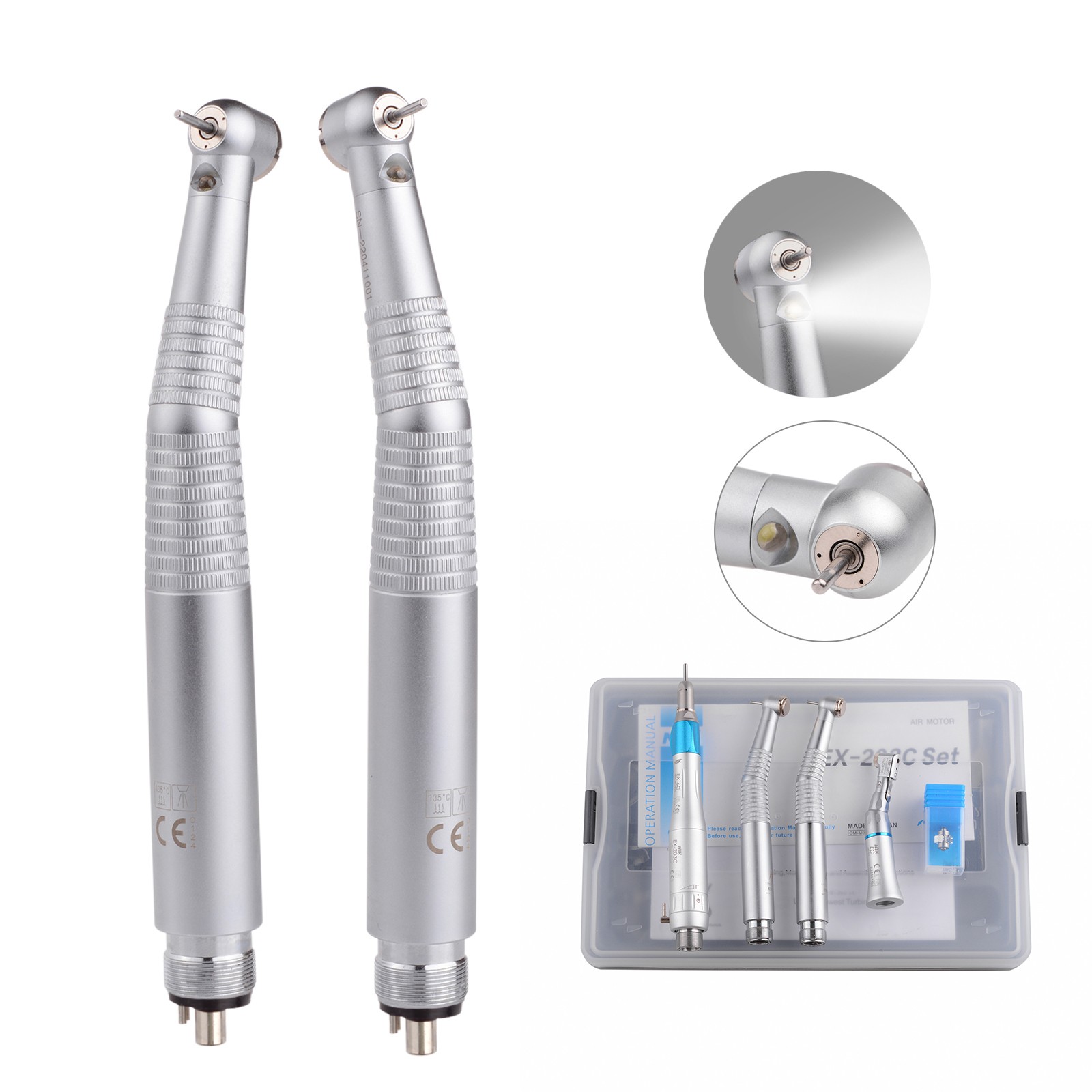 KAVO Type Dental PANA-MAX LED High Speed Handpiece+Low Speed EX203C+A Bearing 4H