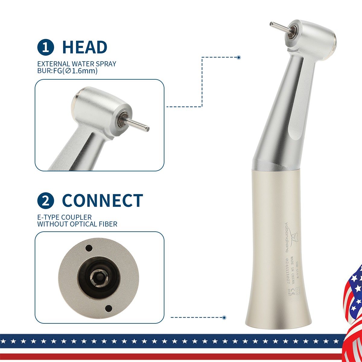 Slow Low Speed Contra Angle Push Handpiece Friction Grip 1.6mm NSK Style Dental