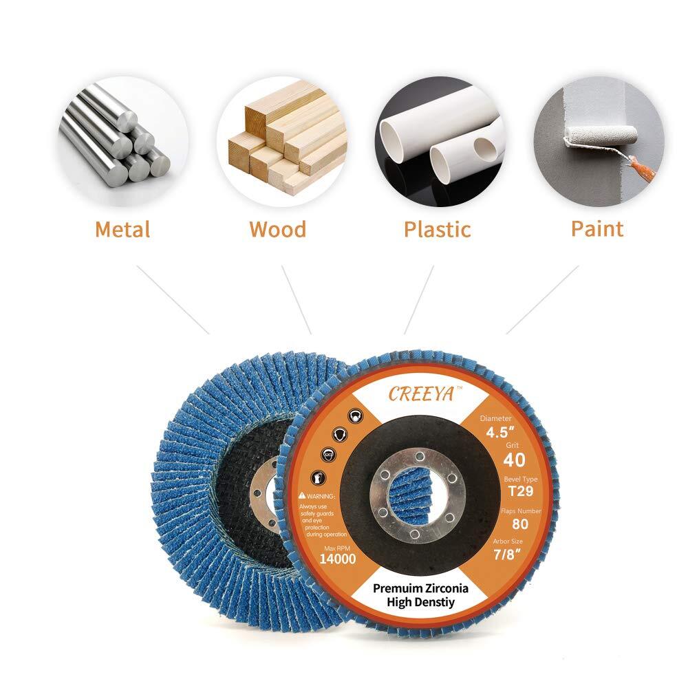 10 PCS Flap Discs 40 Grit 4 1/2â€ X7/8â€ Grinding Wheel Flapper Wheel, T29