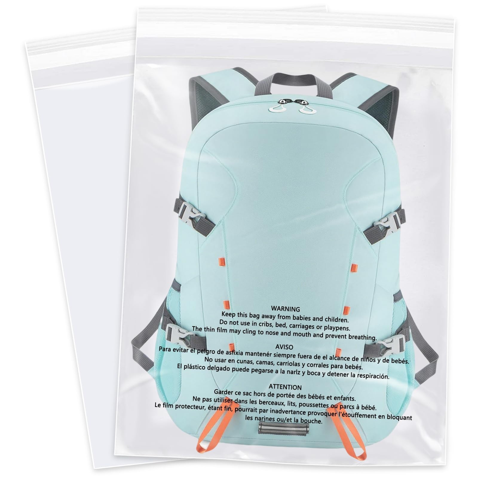 WEPOLY 18×24 Clear Self-Seal Poly Bags 200 Count for Shirts Clothing FBA