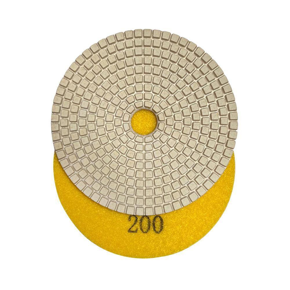 4 In. White Resin Polishing Pad Set (50,100,200,400,800,1500,3000 Grit, Metal Ba