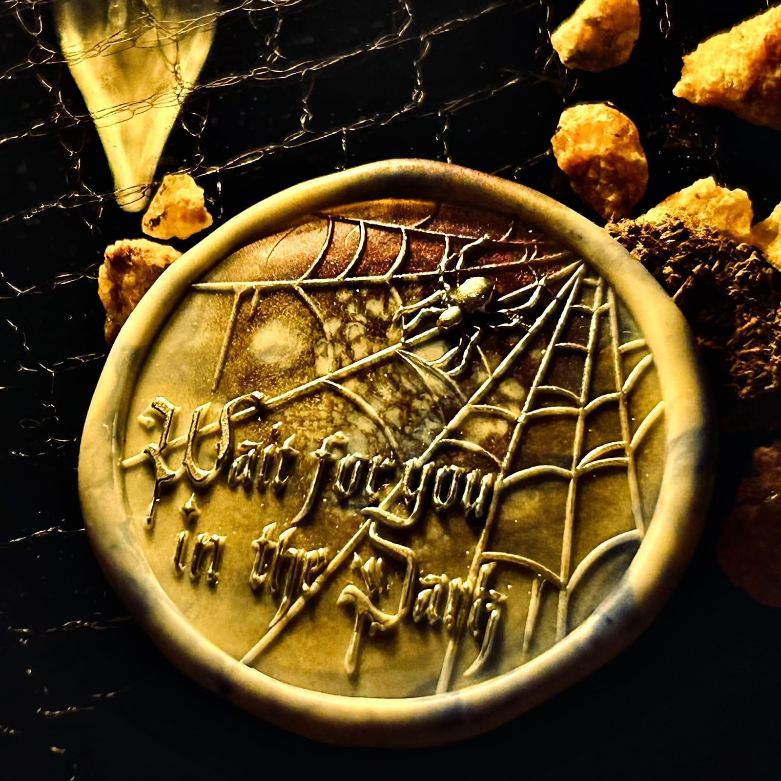 Wax Seal Stamp Kit Halloween Spider Web Brass Head with Wooden Handle for Inv…