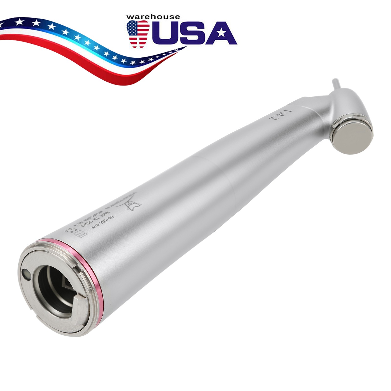 Dental Optic Fiber LED 1:4.2 Increasing Handpiece 45°Angle Head External Channel