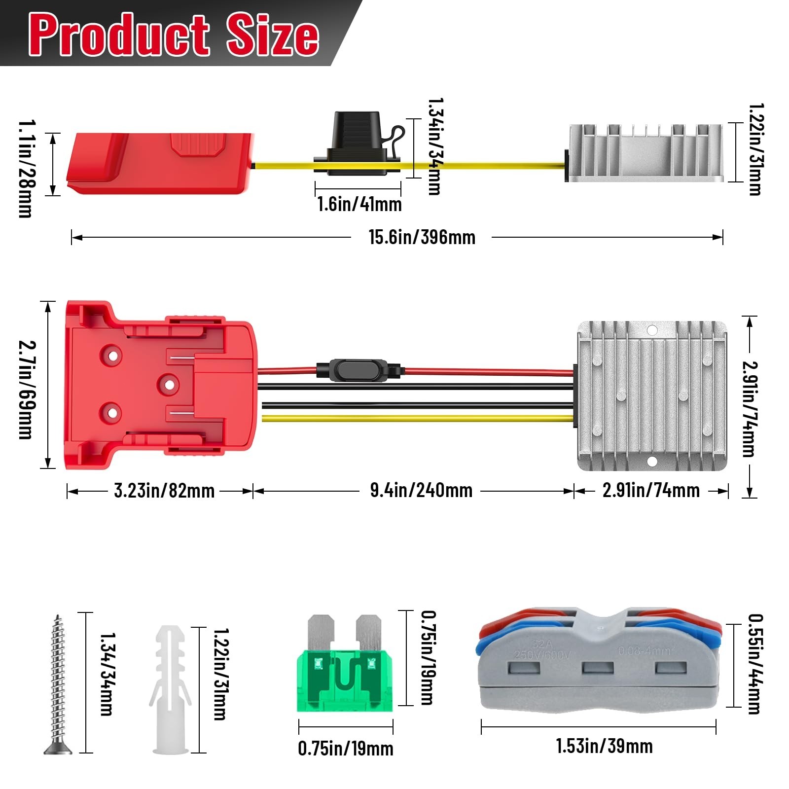 2 pack DC 18V to 12V Step Down Converter Compatible with Milwaukee 18V Battery