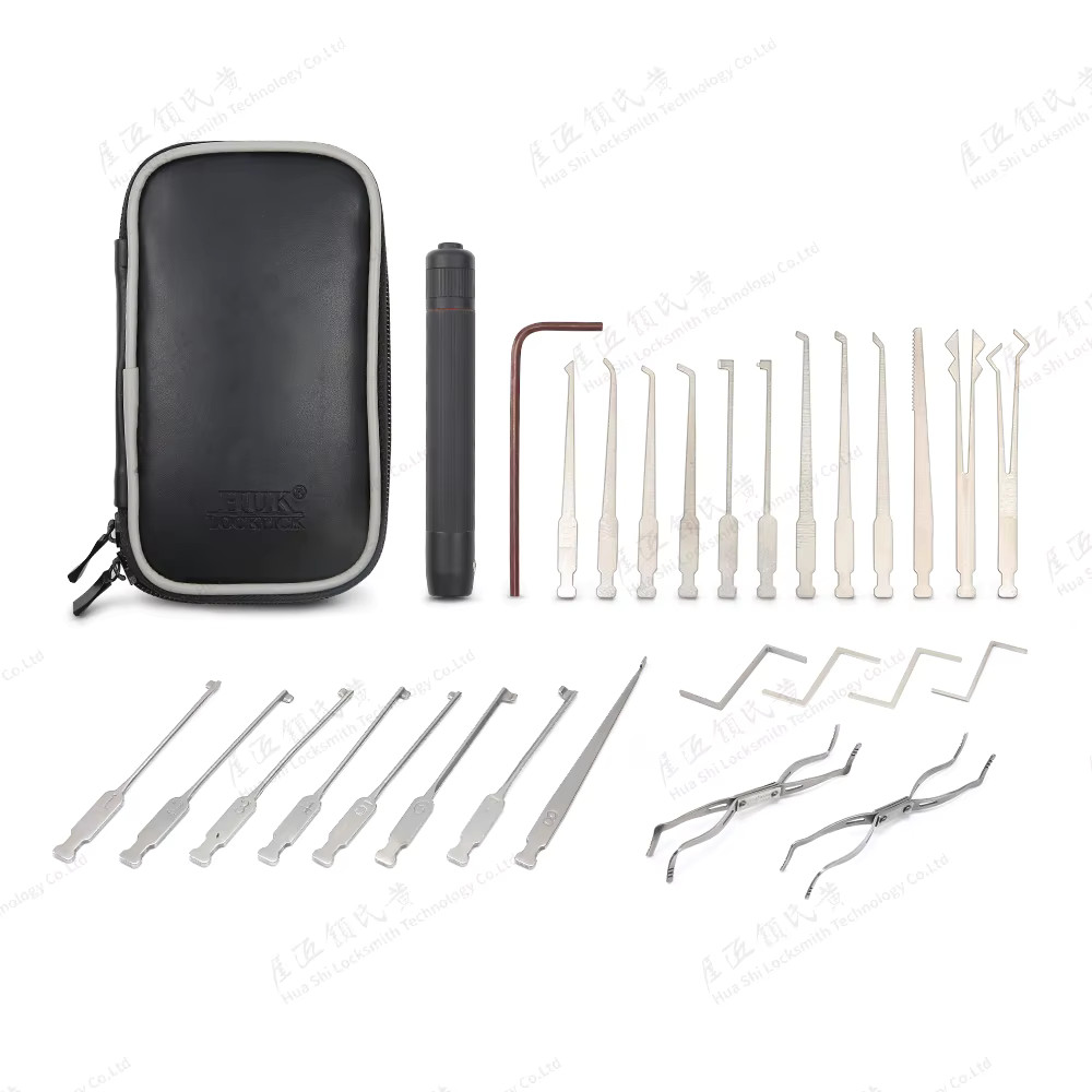 20 Pieces Civil Stainless steel Tool Canvas Bag With Zipper Set LED double light