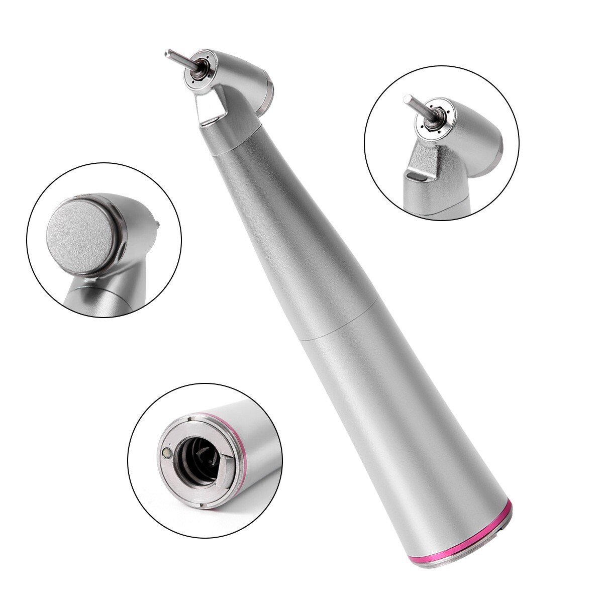 Dental 45° 1:4.2 Increasing Contra Angle LED Fiber Optic Handpiece Push Button