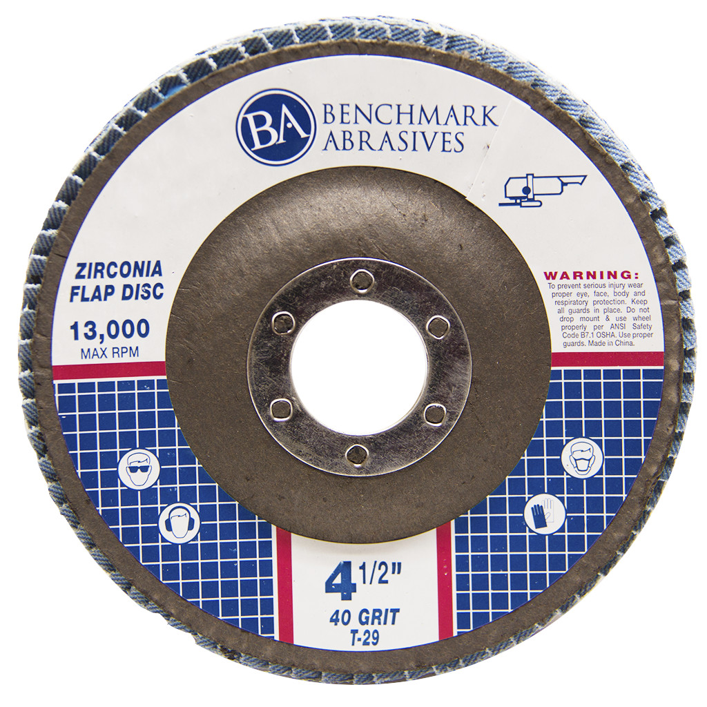 50 Pack 4.5” x 7/8″ Professional 40 Grit Zirconia Flap Disc Grinding Wheels T29