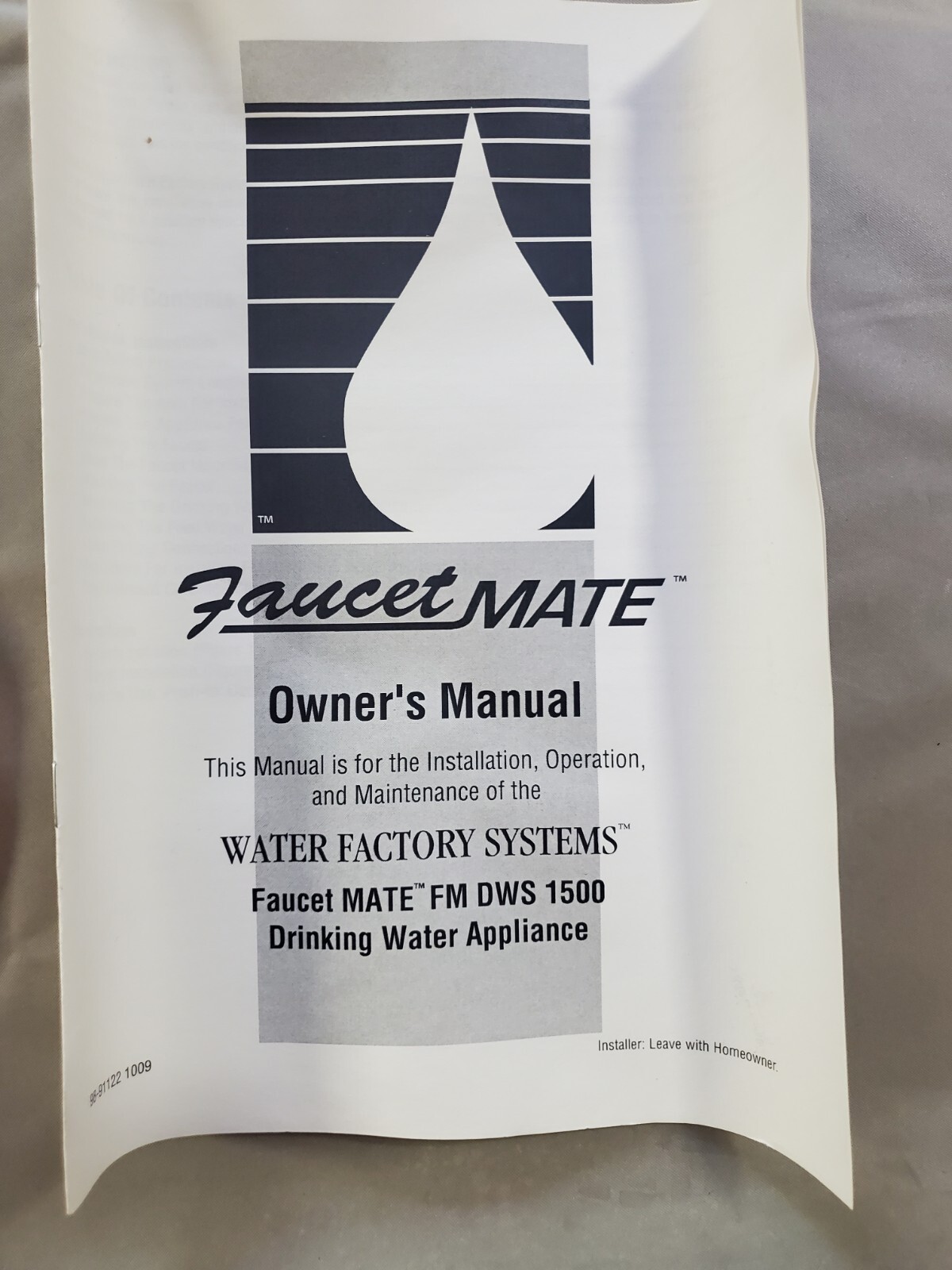 3M™ CUNO FaucetMATE® Water Factory Systems® FM DWS 1500 Drinking Water Kit – NEW