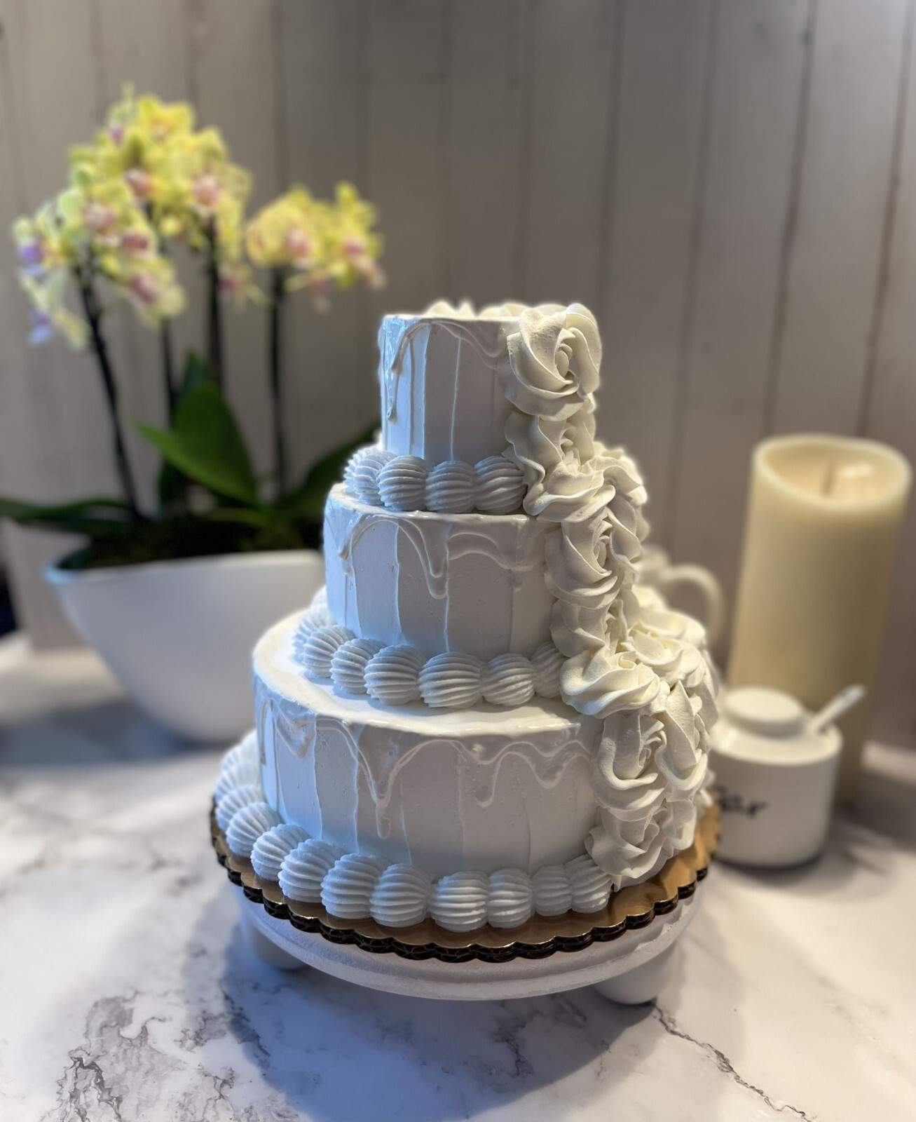DEZICAKES Fake Wedding Cake Tier Cake Artificial Food Fake Ivory Wedding Cake