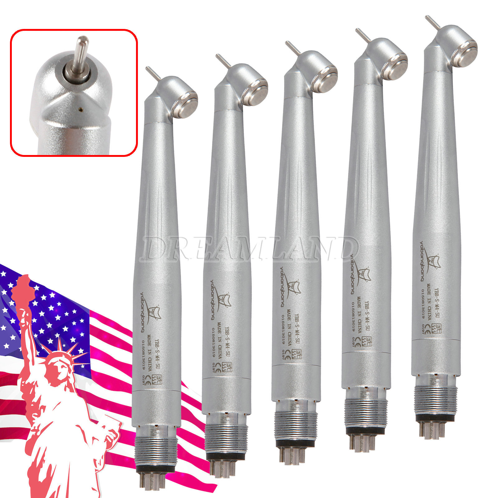 5 fit NSK Dental 45 Degree Head Air Drill Turbine High Speed Handpiece 45° Angle