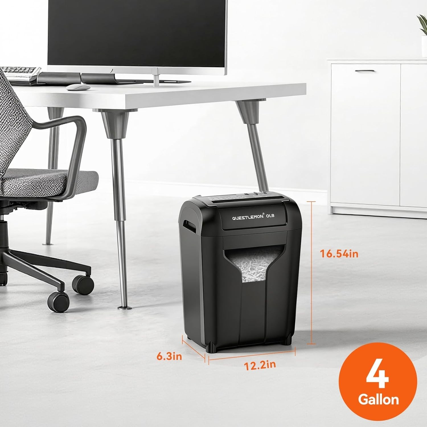 Compact 8-Sheet Cross-Cut Shredder, Extremely Quiet 58dB with Safety Features