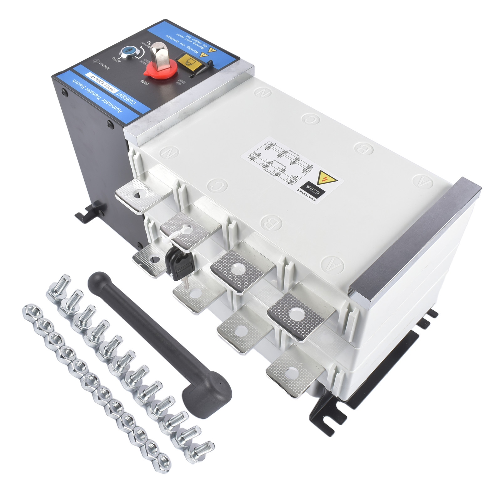 Brand New Industrial Automatic Transfer Switch 4P 630A 110V or 220V Black White