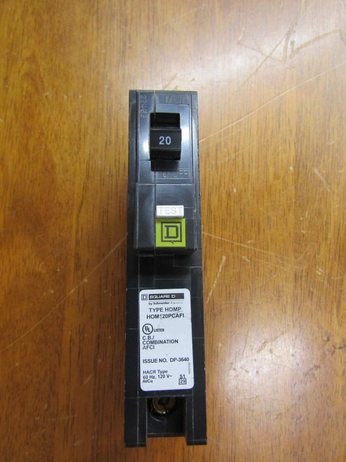 SQUARE D HOMELINE 1-HOM115PCAFI 15A 1- HOM120PCAFI 20 AFCI Circuit Breaker