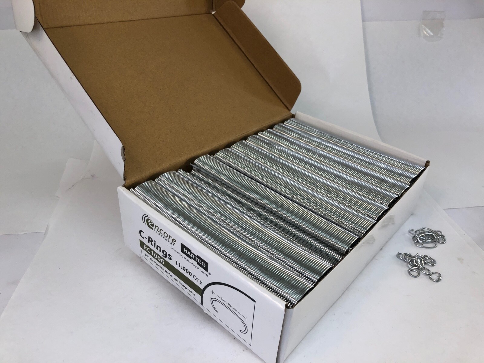 C-RINGS FASTENERS 16ga 3/4″ GALVANIZED STEEL Collated SHARP POINT 16G110, CL23