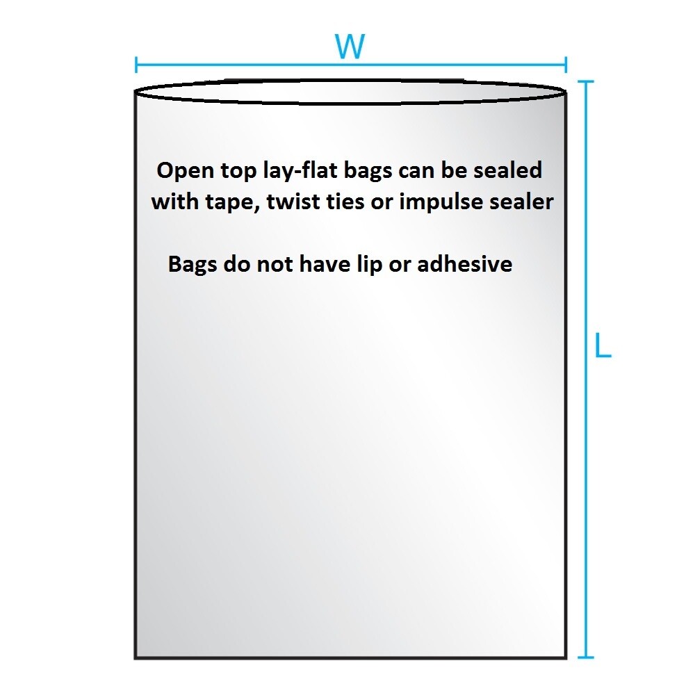 100 – Clear Plastic Bags Open Top Lay Flat 1 Mil Large Small 1Mil Poly Bolsas