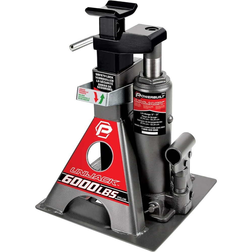 Powerbuilt 3-ton integrated jack, with a load capacity of 6000 pounds.