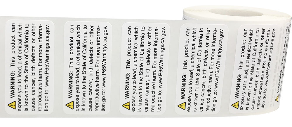 California Proposition 65 Contains Lead Stickers, 1 x 2 Inches, 500 Labels Total