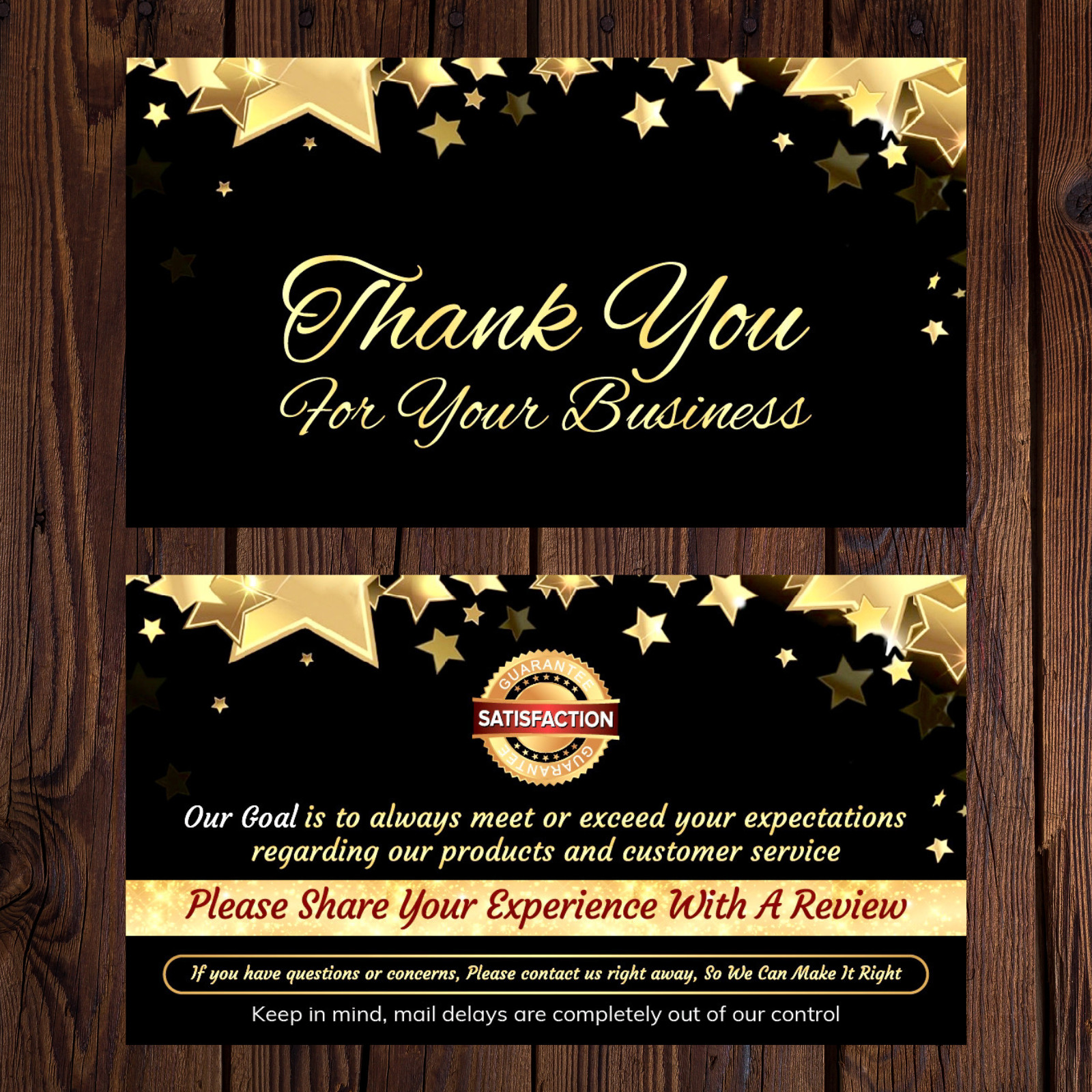 25-2000 Ebay CLASSY Thank You Seller Business Cards (Star), 4 Amazon, Etsy, bulk