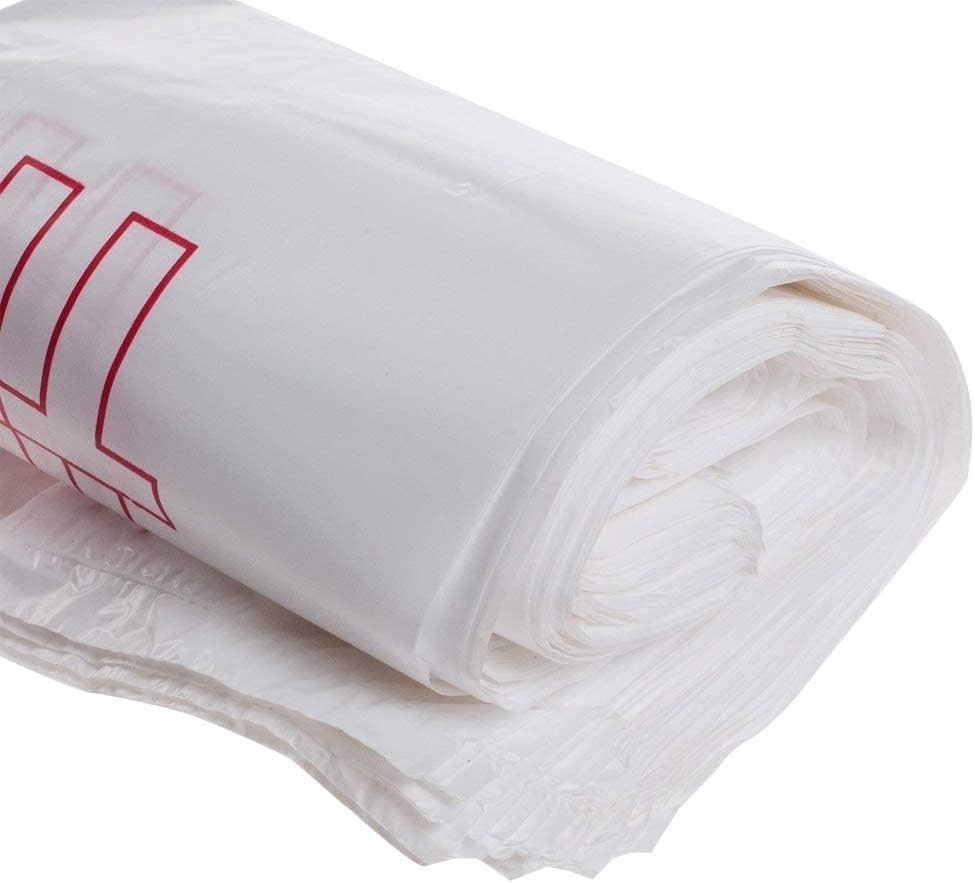Durable White Plastic Shopping Bags – 100 Count, 15 Mic Reusable and Disposable