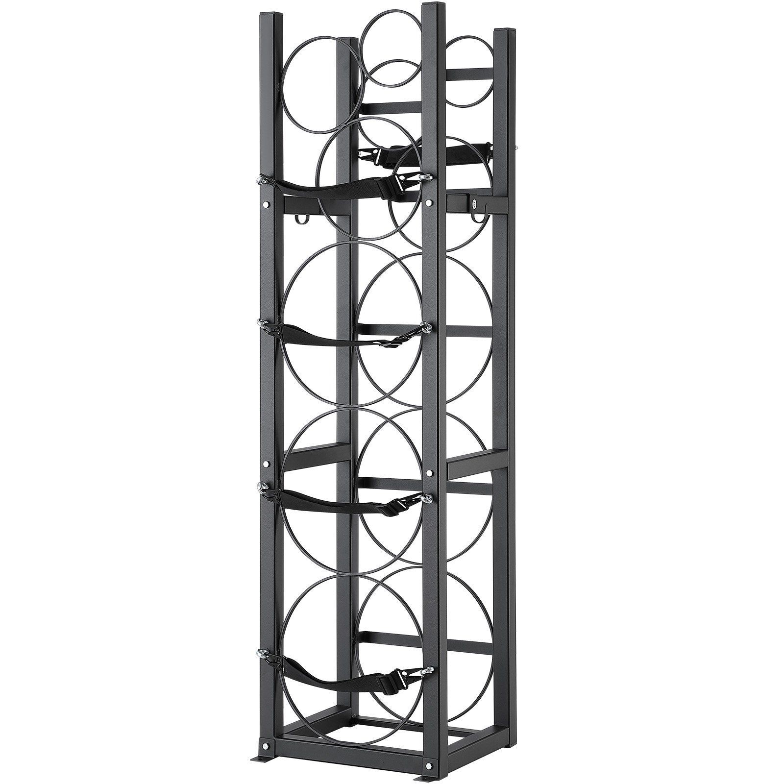 3-Shelf Refrigerant Cylinder Rack 12.79×12.99×47.12in 3x30lb + 3xSmall