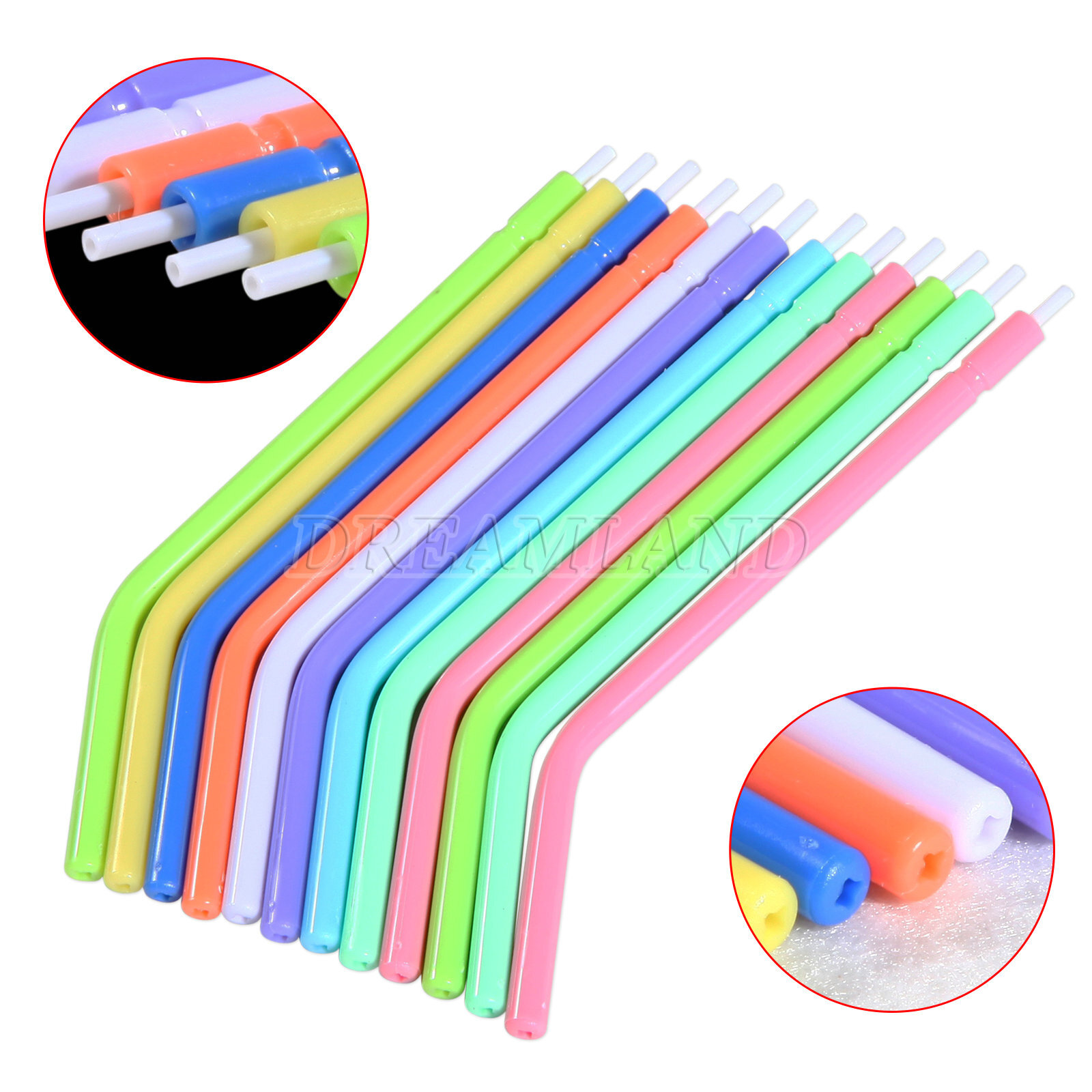 Dental 3-Way Air Water Syringe Disposable Spray Tips Triple Nozzles Tubes