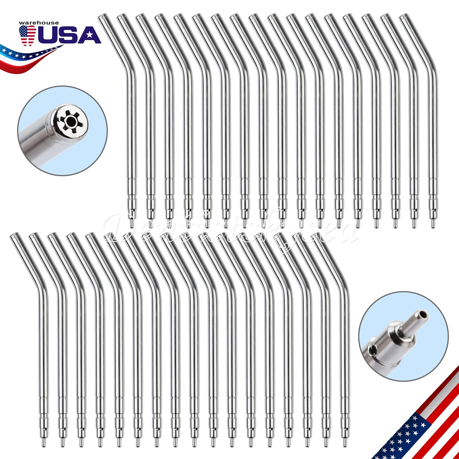 Dental Air Water Spray Triple Syringe Metal Nozzles Tips Tube Autoclavable