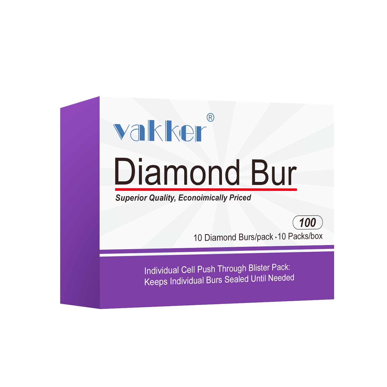 Vakker Dental Round End Taper FG Diamond Bur 856-012SC Super Coarse 10/pk