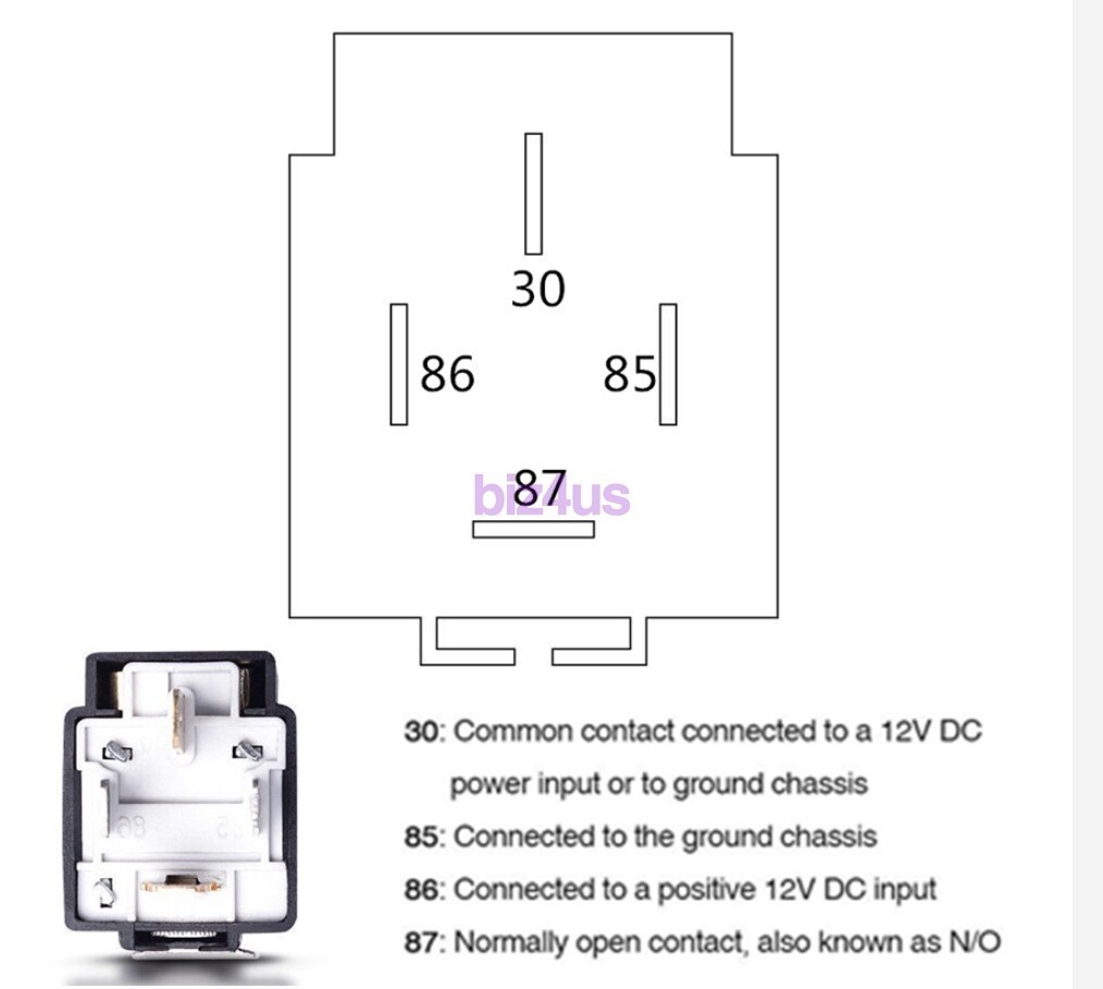 6 Pack 12V DC 30 Amp 4-Pin Automotive Relay Harness Set Switch Fuse US