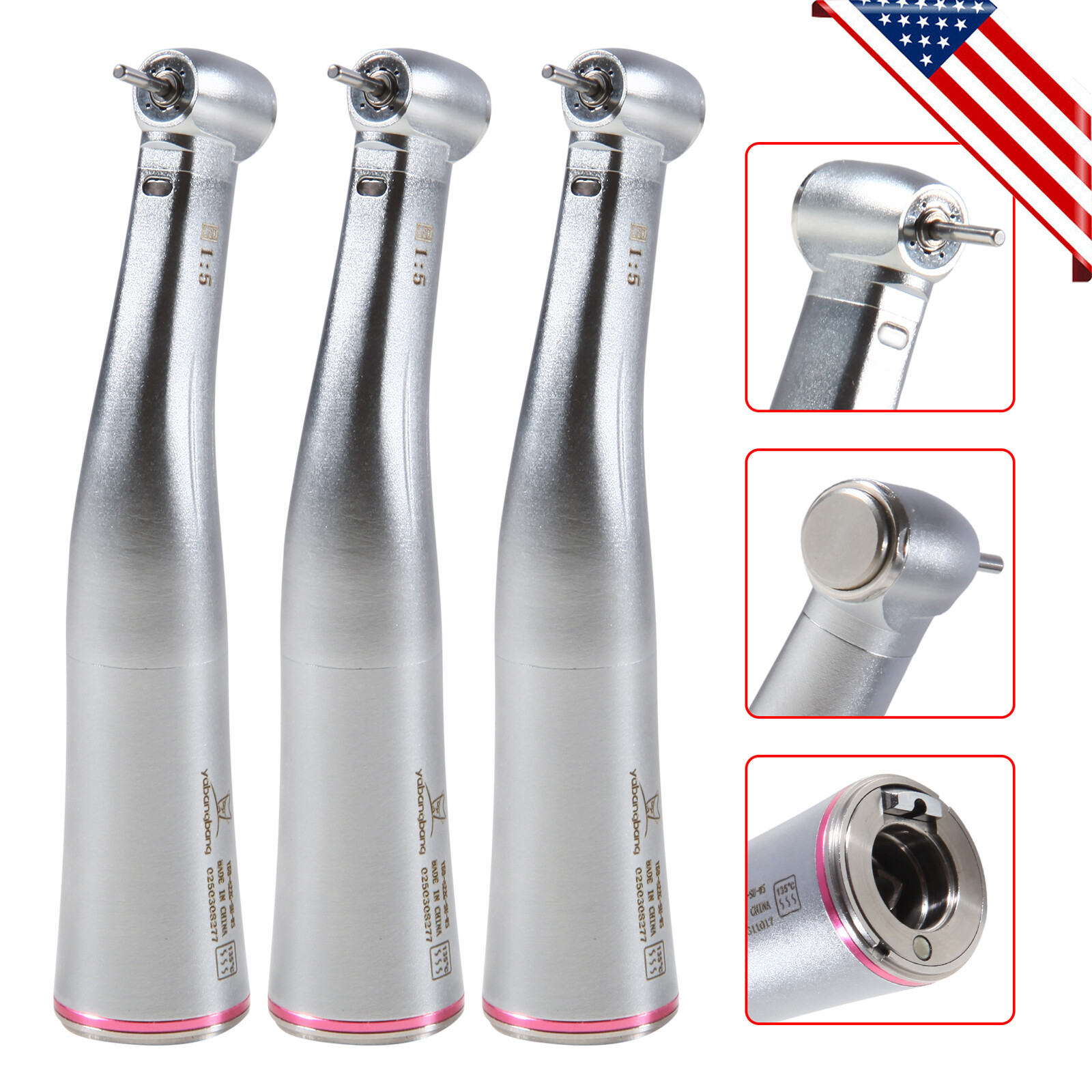 Dental 1:5 LED Fiber Optic Contra Angle Handpiece Standard Fit NSK Ti-MAX X95L
